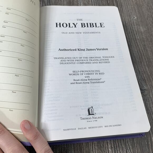 KJV Holy Bible GIANT PRINT Red Letter Purple Leathersoft Thomas Nelson - Picture 12 of 14